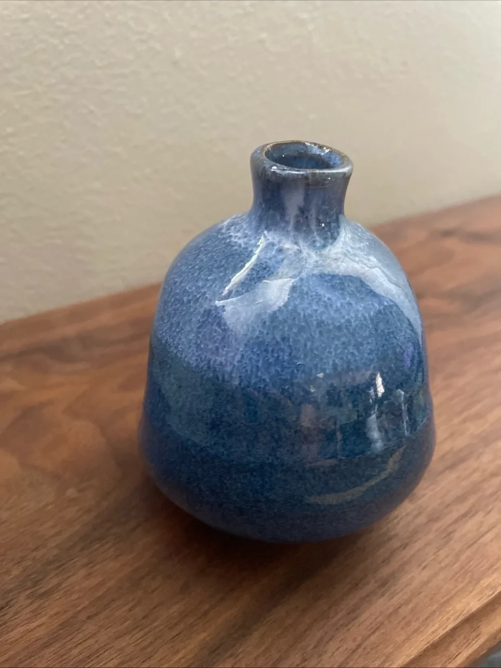 Blue Japanese Ceramic Glazed Decorative Bud Vase